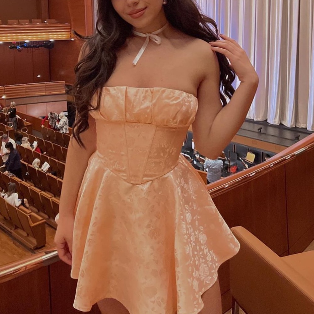 Peach Lucy in the sky corset dress